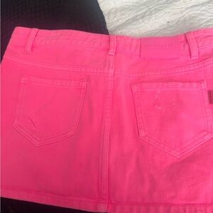 Retrofete New York Neon Pink Denim Skirt size 26